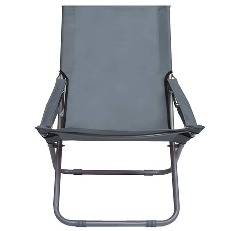 Vidaxl opklapbare stoelen, 2 stuks, stof, grijs