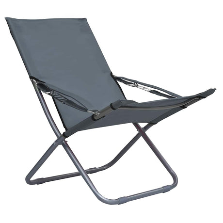 Vidaxl opklapbare stoelen, 2 stuks, stof, grijs
