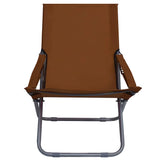 Vidaxl strandstoelen 2 st inklapbaar stof bruin
