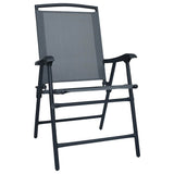 Vidaxl opklapbare stoelen, 2 stuks, textiel grijs