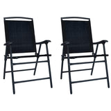 Vidaxl tuinstoelen inklapbaar 2 st textileen zwart