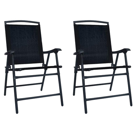 Vidaxl opklapbare stoelen, 2 stuks, textiel zwart