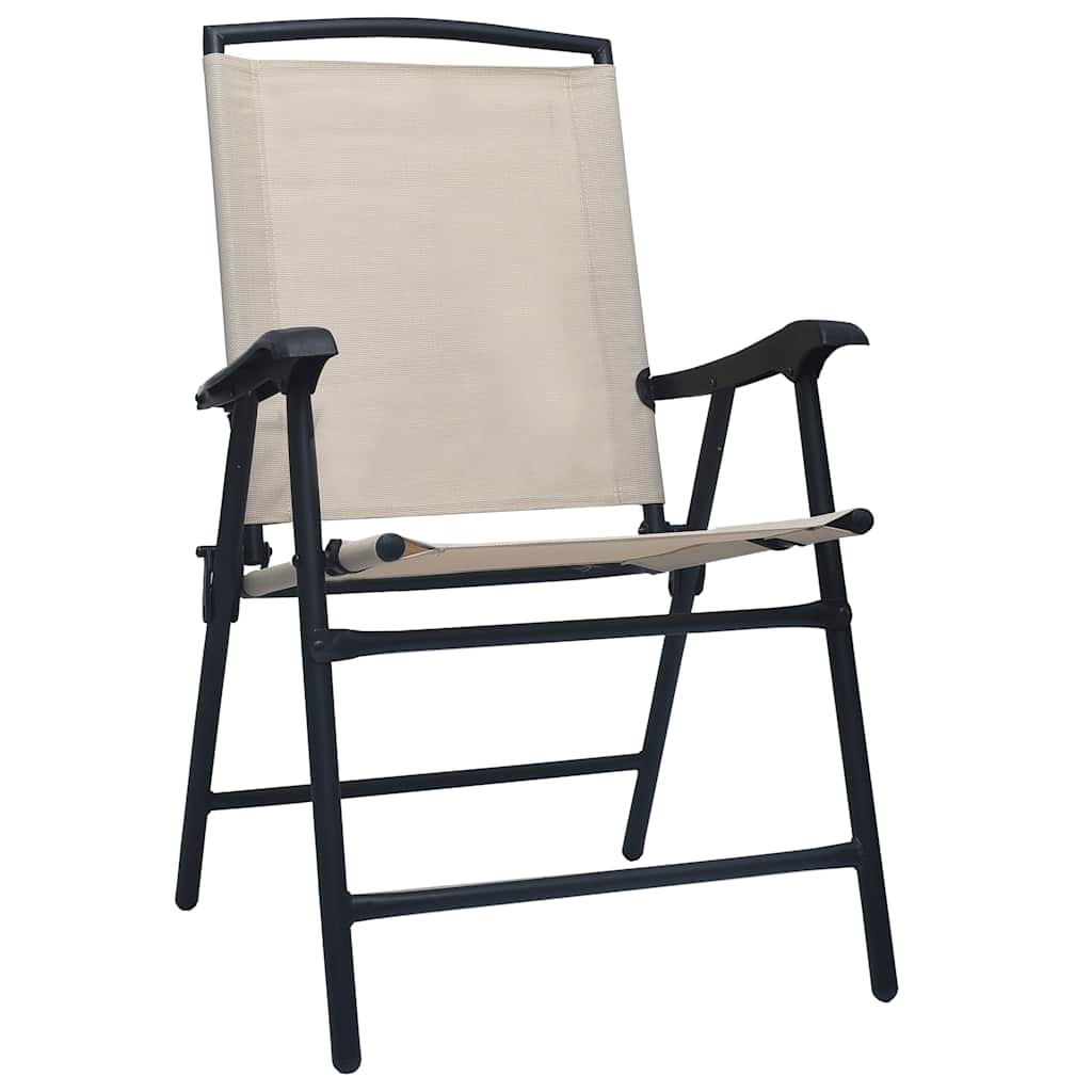 Vidaxl opklapbare stoelen, 2 stuks, texilene crème