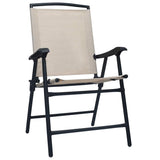 Vidaxl opklapbare stoelen, 2 stuks, texilene crème