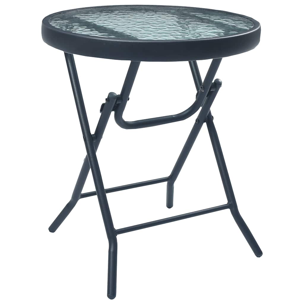 Vidaxl bistrotafel 40x46 cm staal en glas zwart