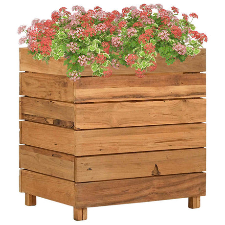 VIDAXL -Pflanzer erhoben 50 x 40 x 55 cm recyceltes Teak und Stahl