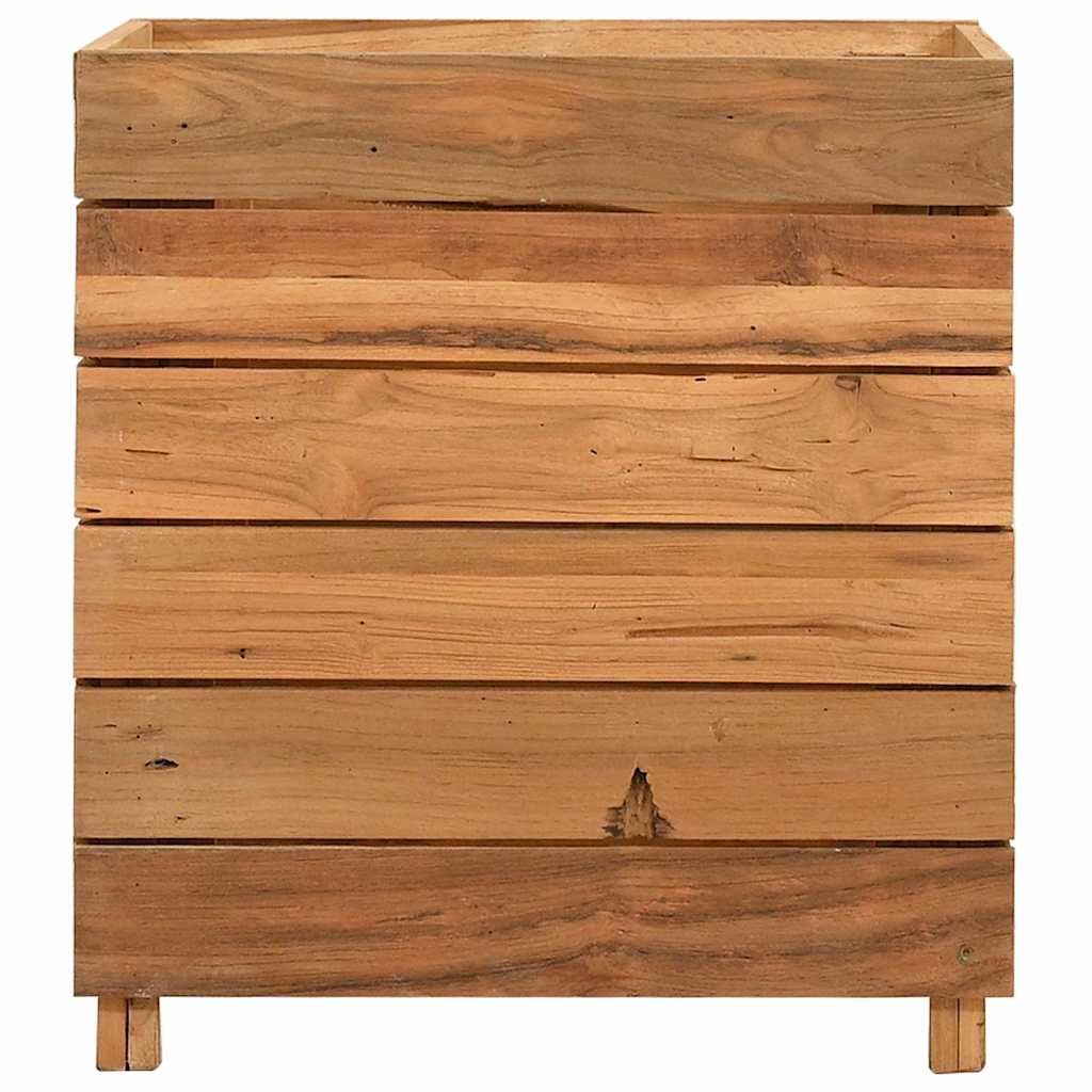VIDAXL -Pflanzer erhoben 50 x 40 x 55 cm recyceltes Teak und Stahl