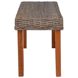 Vidaxl bankje 110 cm natuurlijk kubu rattan en massief mahoniehout