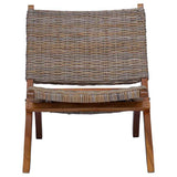 Vidaxl relaxstoel natuurlijk kubu rattan en massief mahoniehout