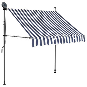 Vidaxl Luifel manuell ausziehbar mit LED 100 cm blau und weiß
