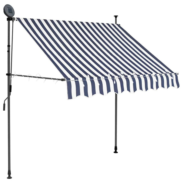 Vidaxl Luifel manuell ausziehbar mit LED 100 cm blau und weiß