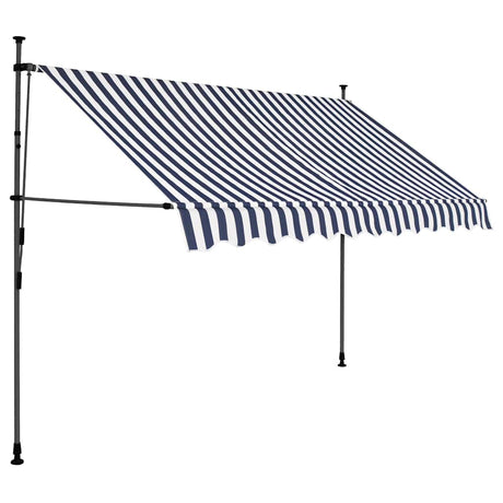 Vidaxl Luifel manuell ausziehbar mit LED 300 cm blau und weiß