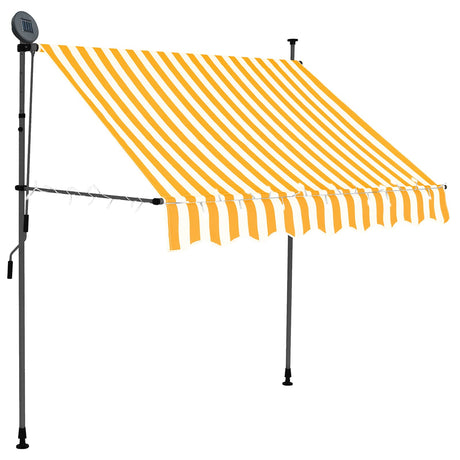 Vidaxl Luifel mit LED 150 cm weiß und orange manuell ausziehbar