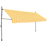 Vidaxl Luifel manuell ausziehbar mit LED 400 cm weiß und orange