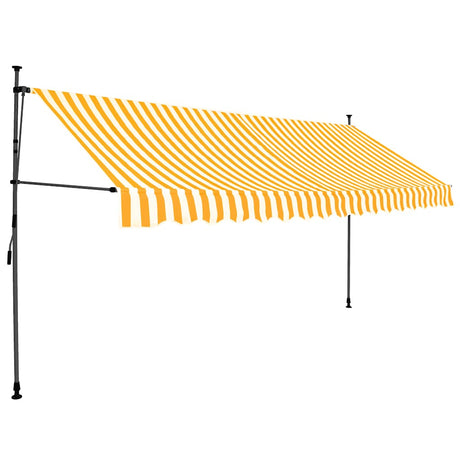 Vidaxl Luifel manuell ausziehbar mit LED 400 cm weiß und orange
