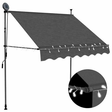 Vidaxx Markise manuell ausziehbar mit LED 200 cm Anthrazit