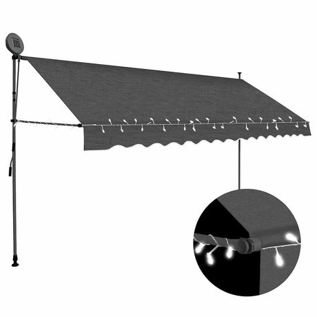 Vidaxx Markise manuell ausziehbar mit LED 400 cm Anthrazit