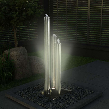 Vidaxl Garden Fountain 48x34x123 cm Edelstahl Silberfarbe