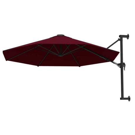 Vidaxl -Wandparasol mit Metallstangen 300 cm Bordeaux Rot