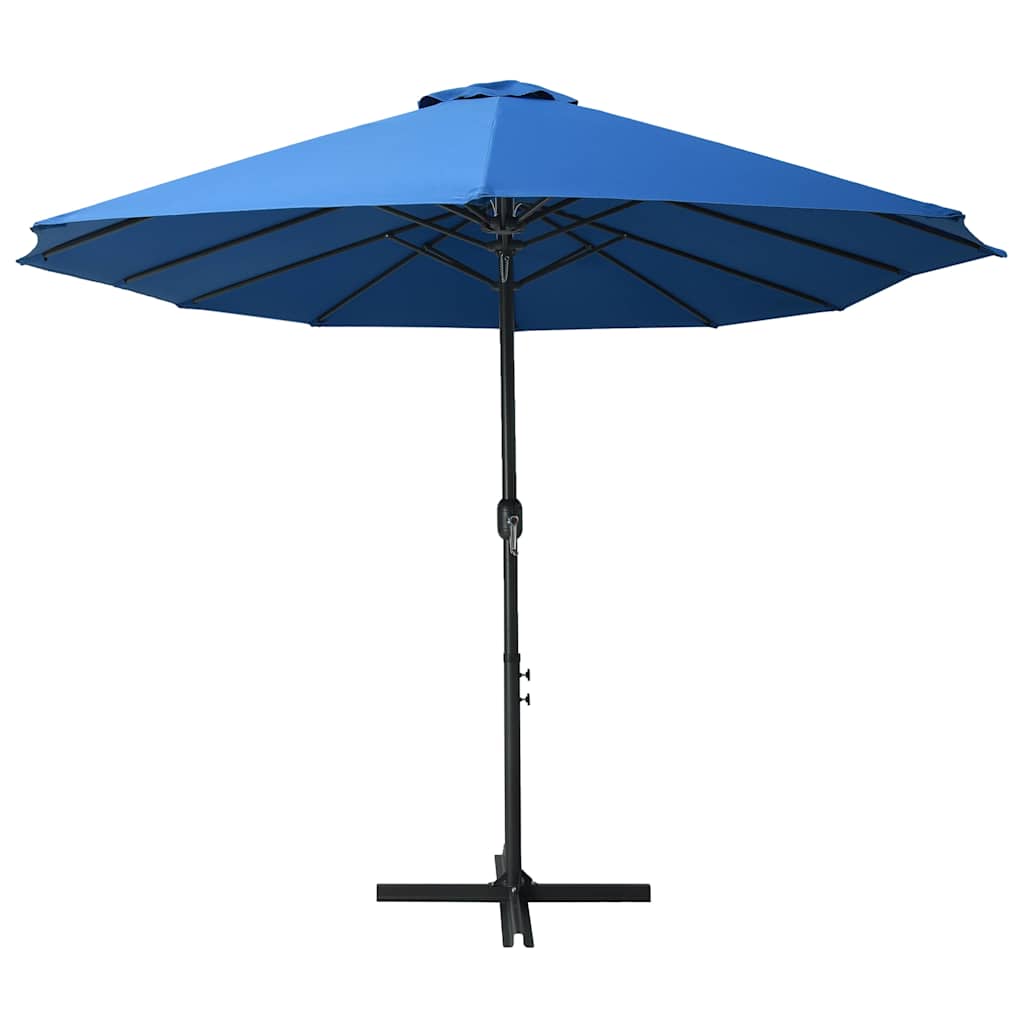 Vidaxl parasol met aluminium paal 460x270 cm blauw