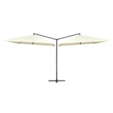 Vidaxl Parasol Doppel mit Stahlpol 250x250 cm Sandweiß