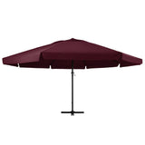 Vidaxl -Parasol mit Aluminiumpol 600 cm Bordeaux Rot