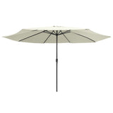 Vidaxl -Parasol mit Metallstast 390 cm Sandweiß