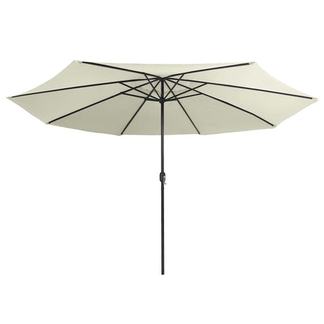 Vidaxl -Parasol mit Metallstast 390 cm Sandweiß