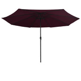 VIDAXL -Parasol mit Metallpol 390 cm Bordeaux Rot