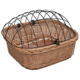VIDAXL -Fahrrad -Lenkerkorb mit Deckel 50 x 45 x 35 cm Natural Willows