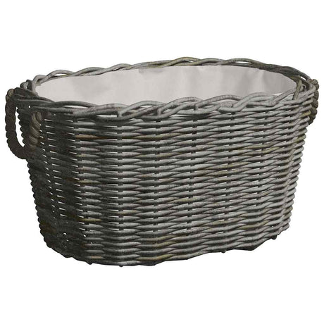 Vidaxl Holzkorb mit Griffen 59x42x28 cm Weidenholz grau