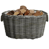 Vidaxl Holzkorb mit Griffen 59x42x28 cm Weidenholz grau