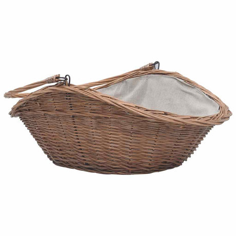 Vidaxl Holzkorb mit Griff 60x44x55 cm Natural Willow Wood