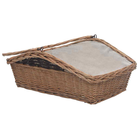 Vidaxl Holzkorb mit Griff 61,5 x 46,5 x 58 cm Willow Wood Braun