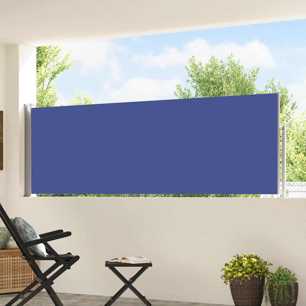 Vidaxl tuinscherm uittrekbaar 100x500 cm blauw