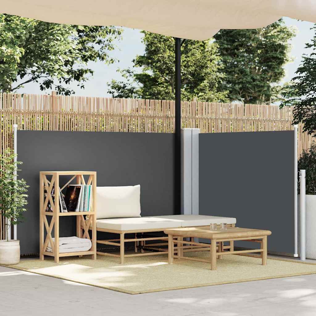 Vidaxx ausziehbarer Windschutz 120x600 cm Anthrazit