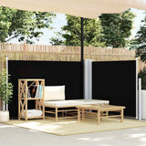 Vidaxx ausziehbarer Windschutz 120x1000 cm schwarz