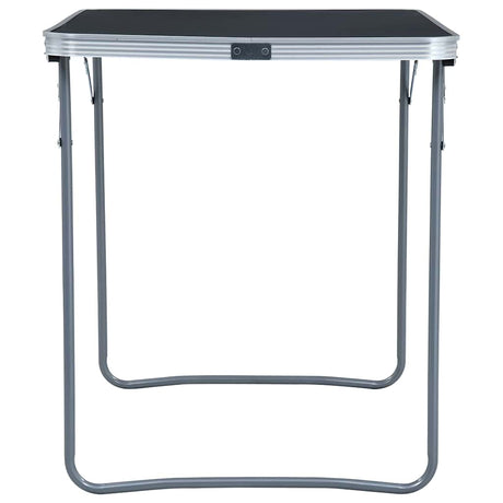 Vidaxl Camping Table zusammenklappbar mit Metallrahmen 80x60 cm Grau