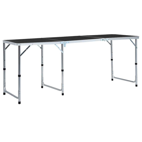 VIDAXL Camping Tabelle zusammenklappbar 180 x 60 cm Aluminiumgrau