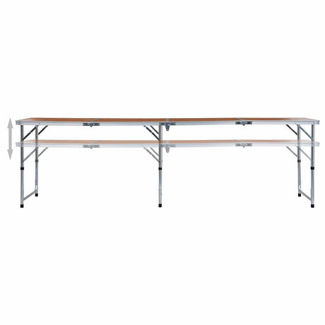 VIDAXL Camping Tabelle zusammenklappbar 240 x 60 cm Aluminium