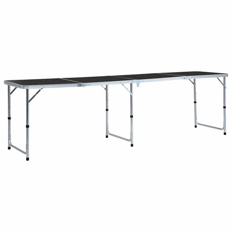 VIDAXL Camping Tabelle zusammenklappbar 240 x 60 cm Aluminiumgrau