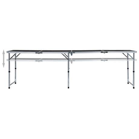 VIDAXL Camping Tabelle zusammenklappbar 240 x 60 cm Aluminiumgrau