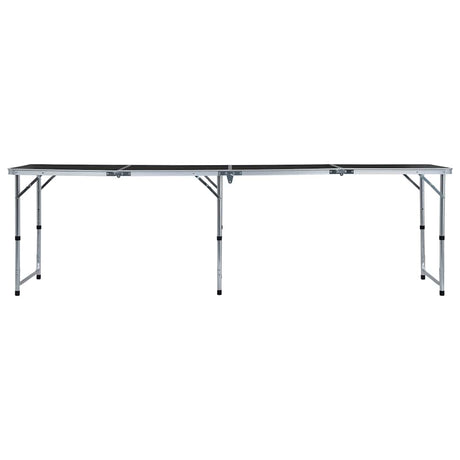 VIDAXL Camping Tabelle zusammenklappbar 240 x 60 cm Aluminiumgrau