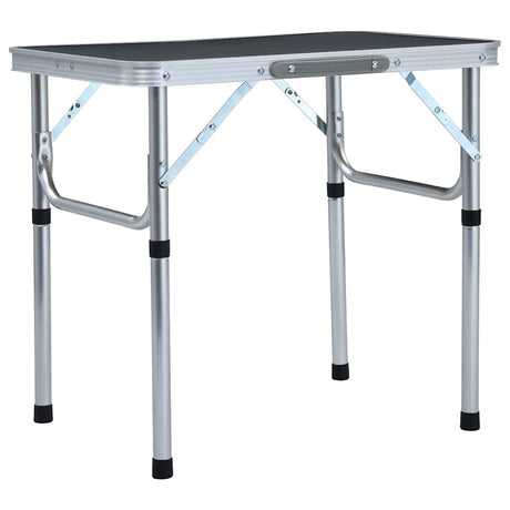 Vidaxl Camping -Tabelle zusammenklappbar 60 x 45 cm Aluminiumgrau