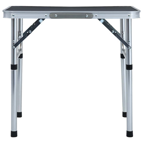 Vidaxl Camping -Tabelle zusammenklappbar 60 x 45 cm Aluminiumgrau