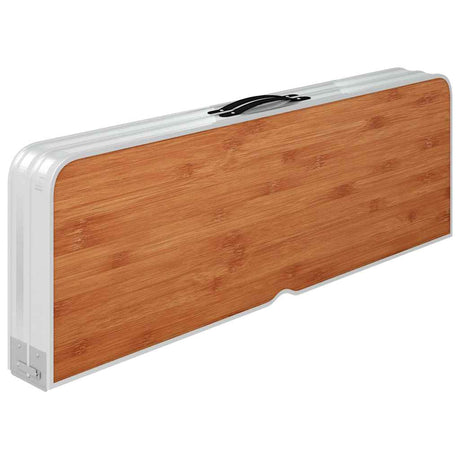 Vidaxl Camping -Tisch faltbar mit 2 Bänken Aluminiumbraun
