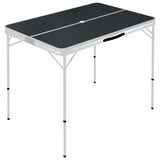 Vidaxl Camping Table zusammenklappbar mit 2 Bänken Aluminiumgrau