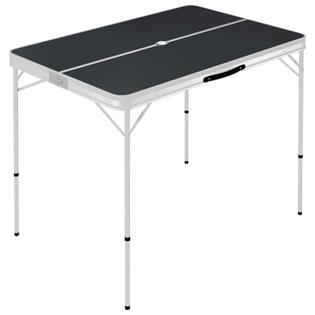 Vidaxl Camping Table zusammenklappbar mit 2 Bänken Aluminiumgrau