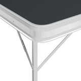 Vidaxl Camping Table zusammenklappbar mit 2 Bänken Aluminiumgrau