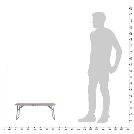 VIDAXL Camping Table zusammenklappbar 60 x 40 cm Aluminiumbraun